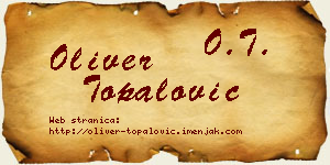 Oliver Topalović vizit kartica